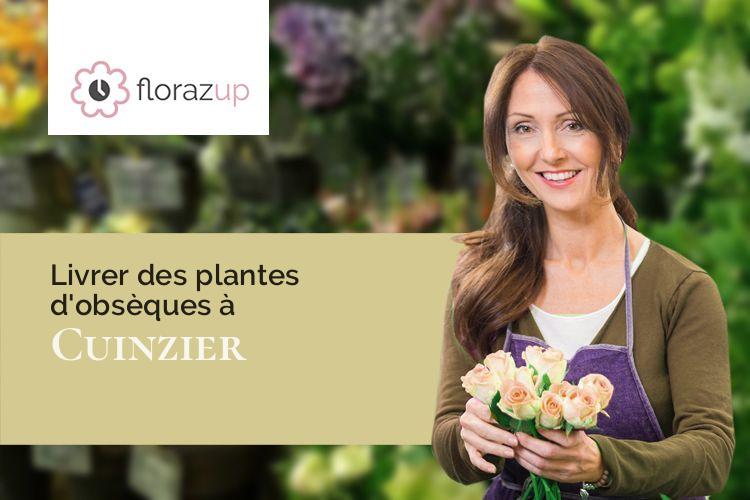 compositions de fleurs pour un deuil à Cuinzier (Loire/42460)