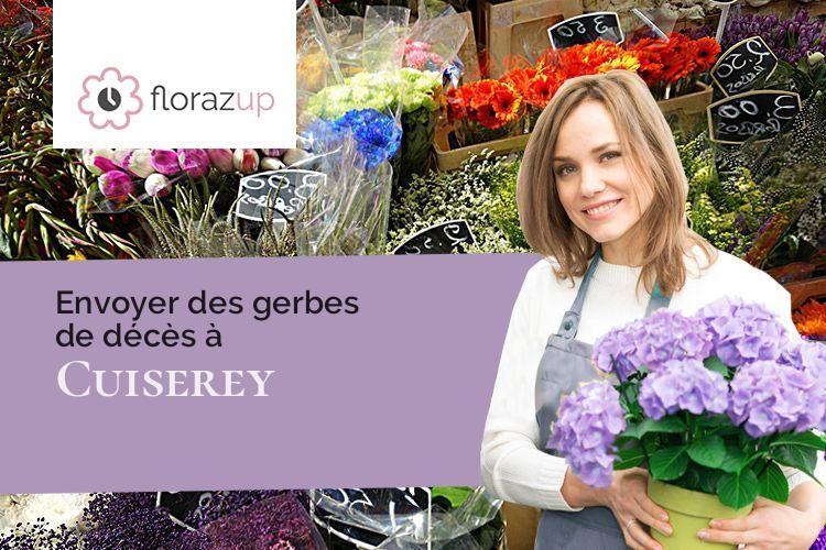 couronnes florales pour des obsèques à Cuiserey (Côte-d'Or/21310)
