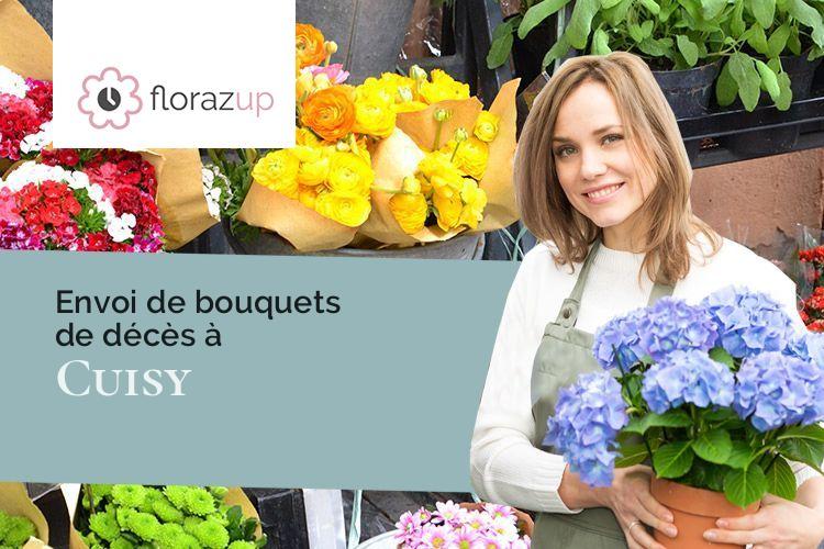 gerbes de fleurs pour des funérailles à Cuisy (Seine-et-Marne/77165)