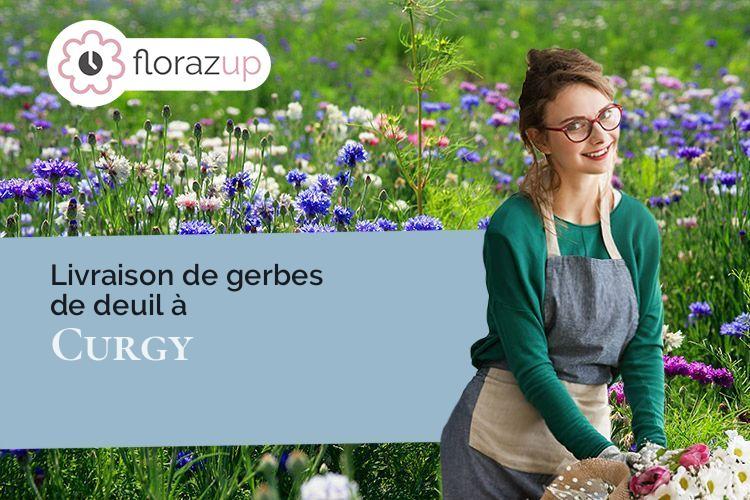 gerbes de fleurs pour un deuil à Curgy (Saône-et-Loire/71400)