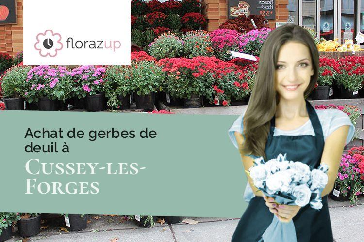 compositions de fleurs pour un enterrement à Cussey-les-Forges (Côte-d'Or/21580)