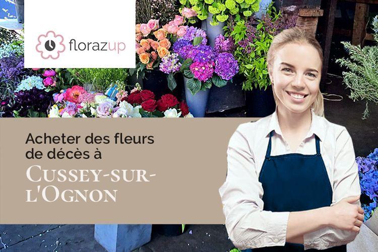 compositions florales pour des funérailles à Cussey-sur-l'Ognon (Doubs/25870)