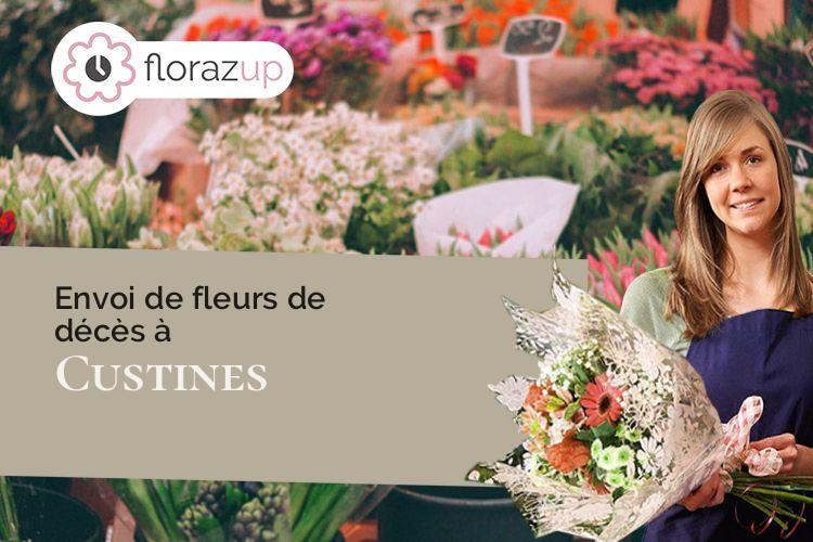 couronnes de fleurs pour des obsèques à Custines (Meurthe-et-Moselle/54670)