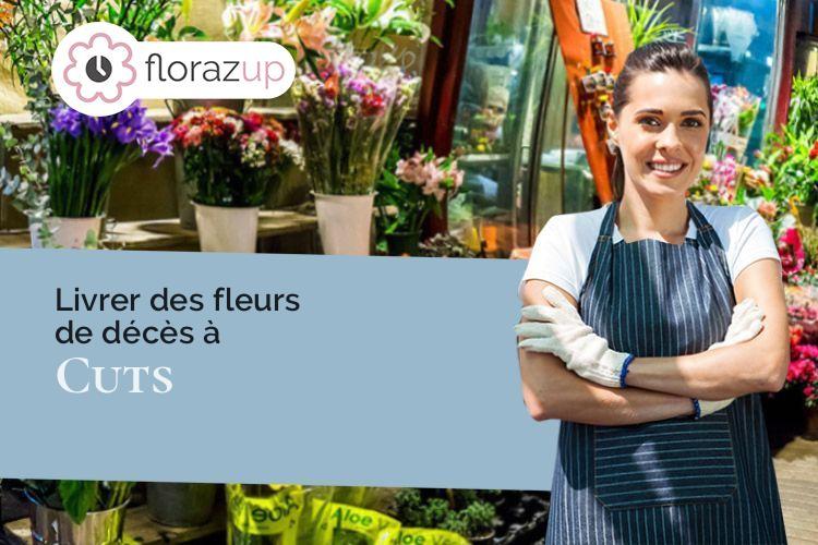 créations florales pour un deuil à Cuts (Oise/60400)