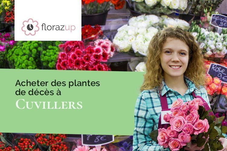 couronnes de fleurs pour un deuil à Cuvillers (Nord/59554)