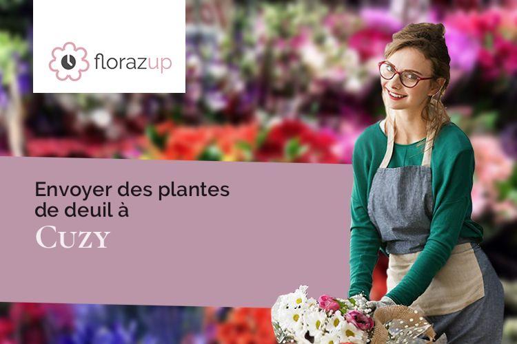 couronnes de fleurs pour une crémation à Cuzy (Saône-et-Loire/71320)