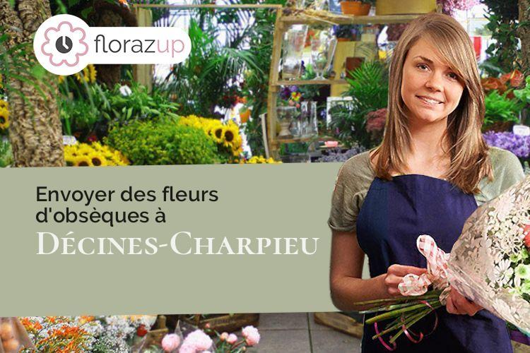 croix de fleurs pour un décès à Décines-Charpieu (Rhône/69150)