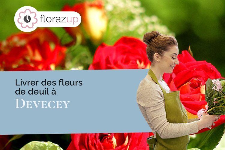 coeur de fleurs pour un deuil à Devecey (Doubs/25870)