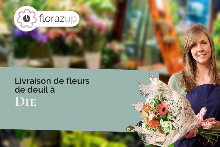 croix de fleurs pour une crémation à Die (Drôme/26150)