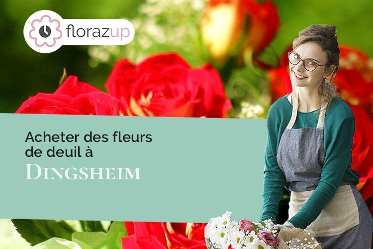 coeur de fleurs pour un enterrement à Dingsheim (Bas-Rhin/67370)