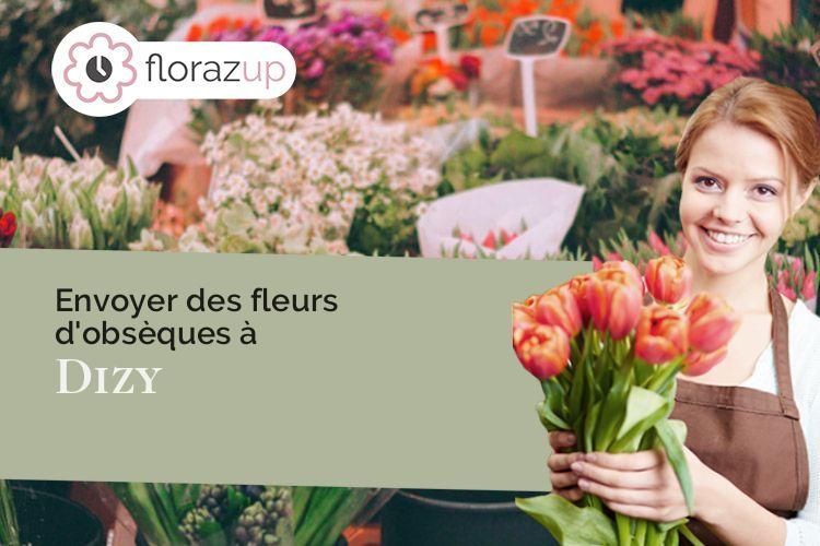 compositions de fleurs pour des funérailles à Dizy (Marne/51200)