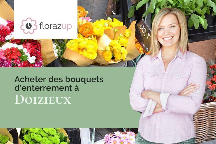 couronnes de fleurs pour un enterrement à Doizieux (Loire/42740)