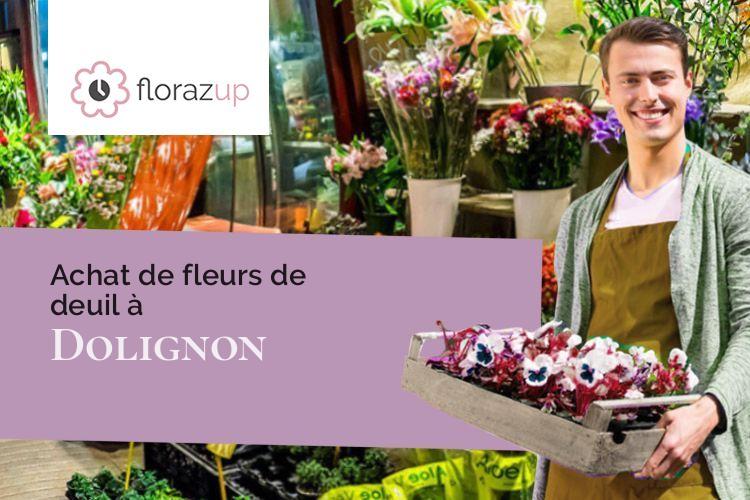 couronnes de fleurs pour un enterrement à Dolignon (Aisne/02360)