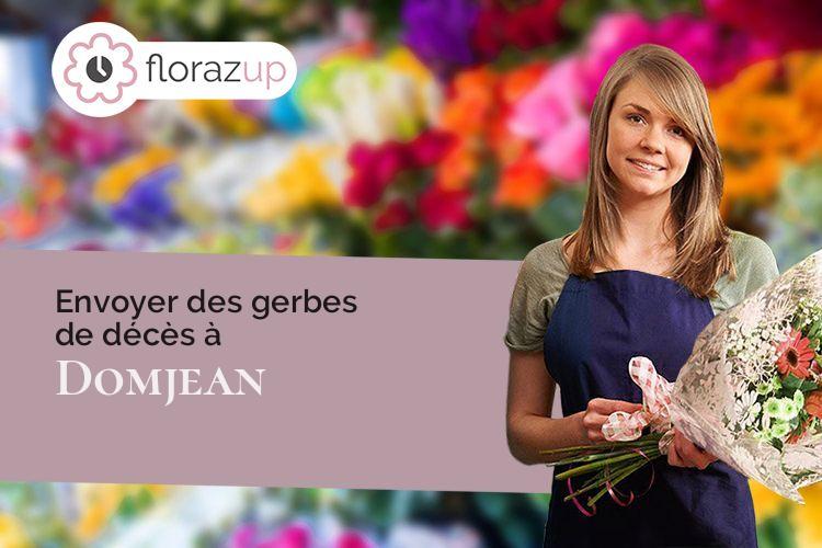 gerbes de fleurs pour une crémation à Domjean (Manche/50420)