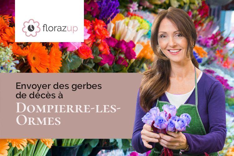 coeurs de fleurs pour un enterrement à Dompierre-les-Ormes (Saône-et-Loire/71520)