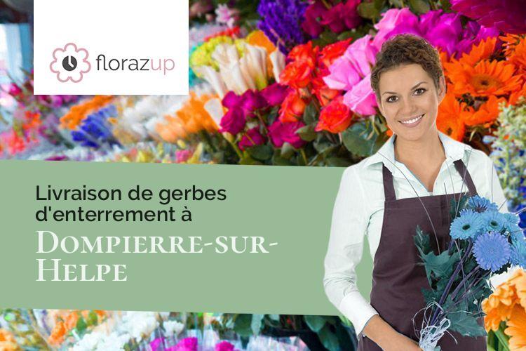 coeurs de fleurs pour un deuil à Dompierre-sur-Helpe (Nord/59440)