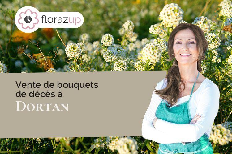 couronnes florales pour un deuil à Dortan (Ain/01590)