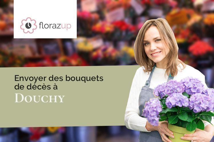 créations de fleurs pour des funérailles à Douchy (Aisne/02590)