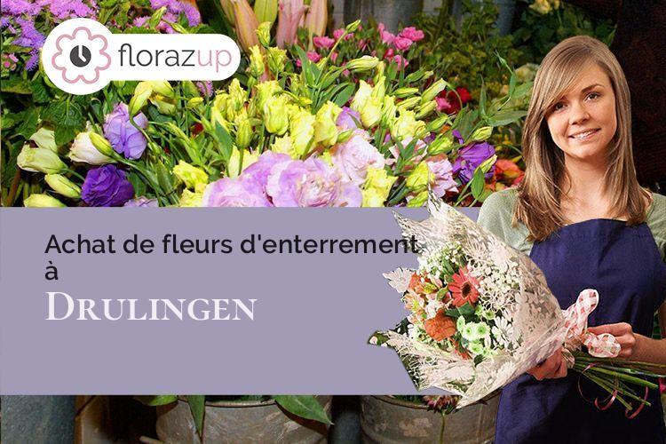couronnes de fleurs pour un enterrement à Drulingen (Bas-Rhin/67320)