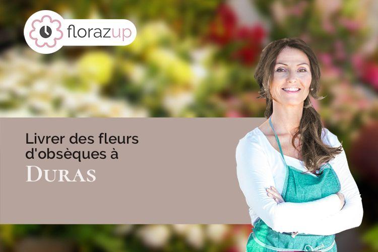 coeur de fleurs pour des funérailles à Duras (Lot-et-Garonne/47120)