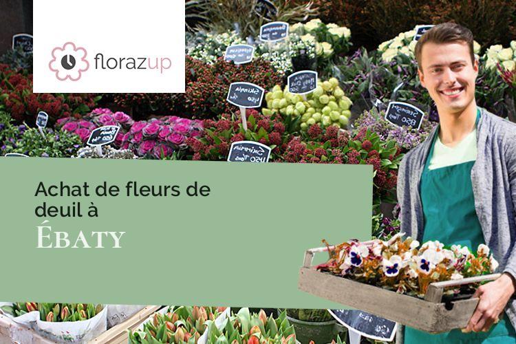 fleurs deuil pour des funérailles à Ébaty (Côte-d'Or/21190)