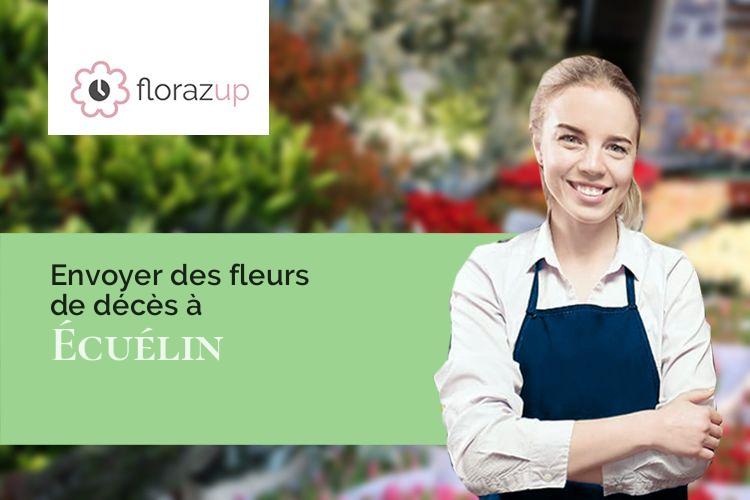 couronnes de fleurs pour des funérailles à Écuélin (Nord/59620)