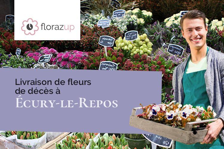 croix de fleurs pour un décès à Écury-le-Repos (Marne/51230)