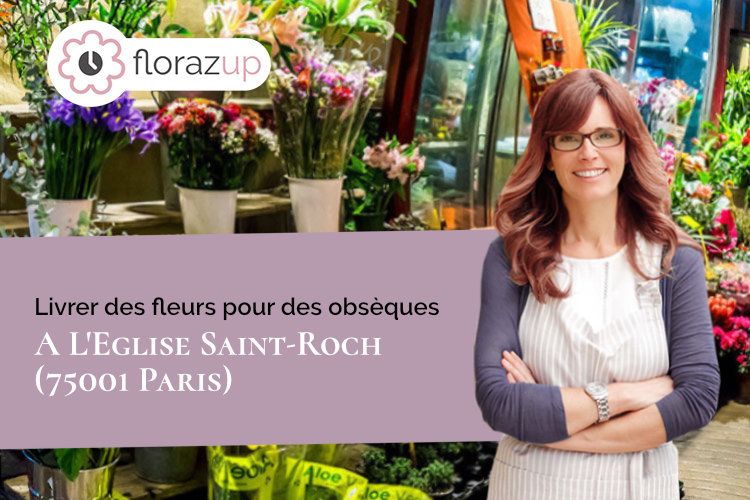 fleurs deuil pour un décès à l'Église Saint-Roch (Paris/75001)