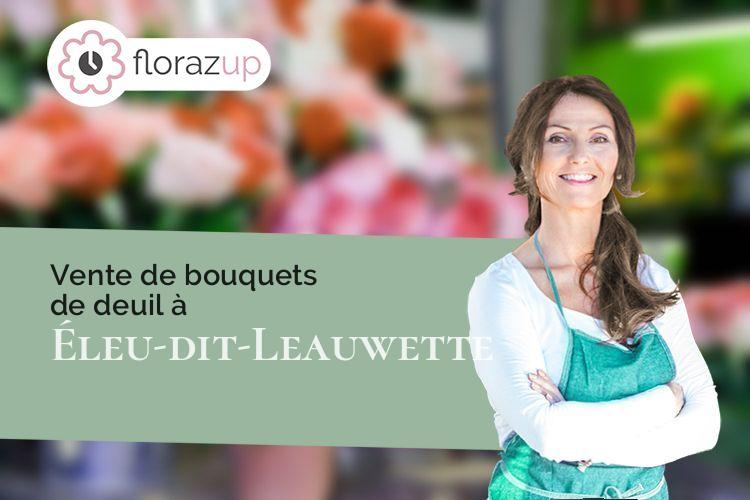 couronnes de fleurs pour un enterrement à Éleu-dit-Leauwette (Pas-de-Calais/62300)