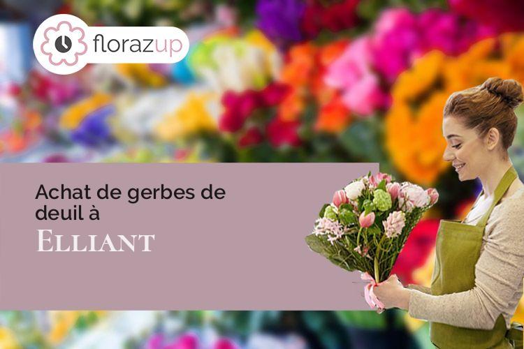 croix de fleurs pour un enterrement à Elliant (Finistère/29370)