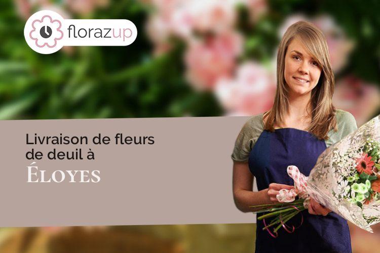gerbes de fleurs pour des funérailles à Éloyes (Vosges/88510)