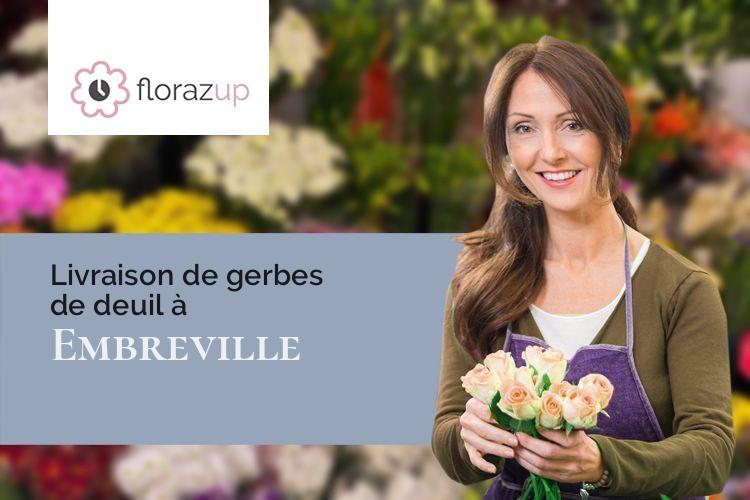 coeurs de fleurs pour des funérailles à Embreville (Somme/80570)