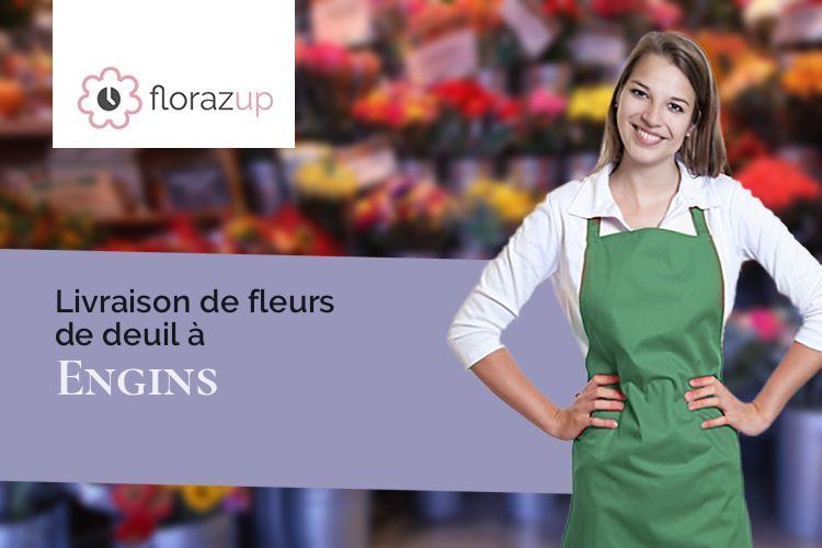 couronnes de fleurs pour une crémation à Engins (Isère/38360)