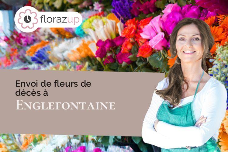 coeur de fleurs pour un décès à Englefontaine (Nord/59530)