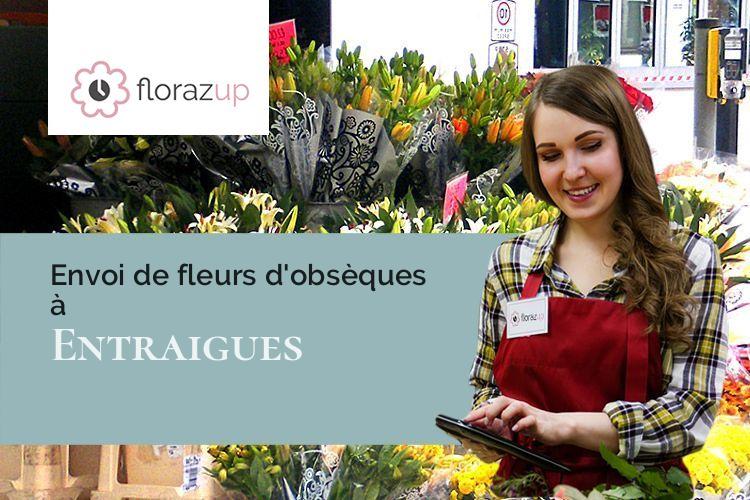 couronnes florales pour un enterrement à Entraigues (Puy-de-Dôme/63720)