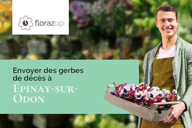 couronnes de fleurs pour un enterrement à Épinay-sur-Odon (Calvados/14310)