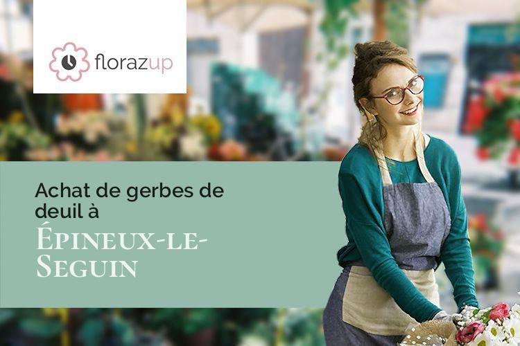 couronnes de fleurs pour des funérailles à Épineux-le-Seguin (Mayenne/53340)