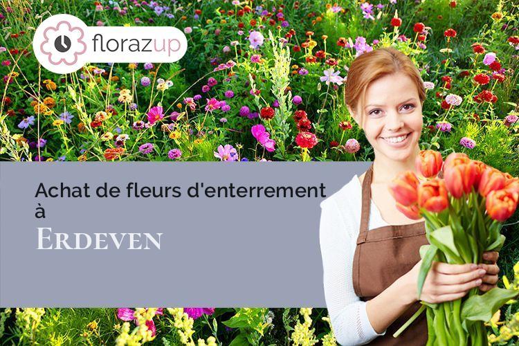 couronnes florales pour des funérailles à Erdeven (Morbihan/56410)