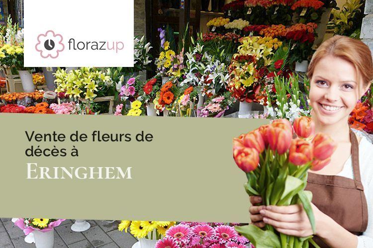 couronnes florales pour des funérailles à Eringhem (Nord/59470)