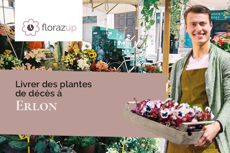 couronnes de fleurs pour des funérailles à Erlon (Aisne/02250)