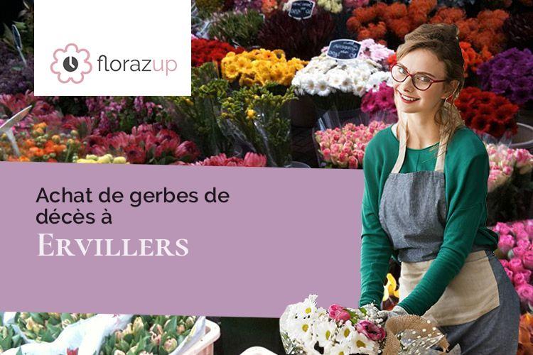 coeurs de fleurs pour un enterrement à Ervillers (Pas-de-Calais/62121)