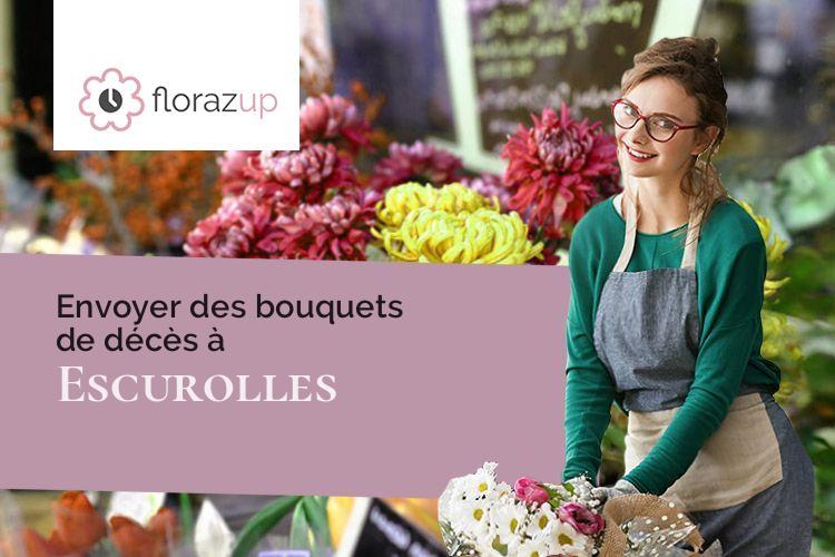 couronnes florales pour des funérailles à Escurolles (Allier/03110)