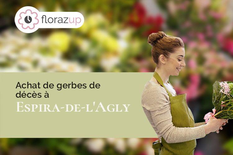 couronnes florales pour un enterrement à Espira-de-l'Agly (Pyrénées-Orientales/66600)