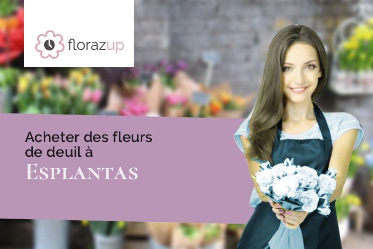 couronnes de fleurs pour un deuil à Esplantas (Haute-Loire/43170)