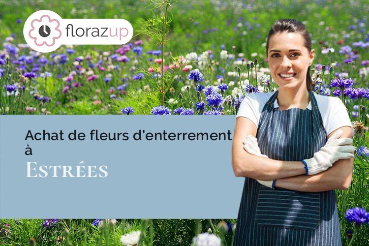 croix de fleurs pour un décès à Estrées (Nord/59151)