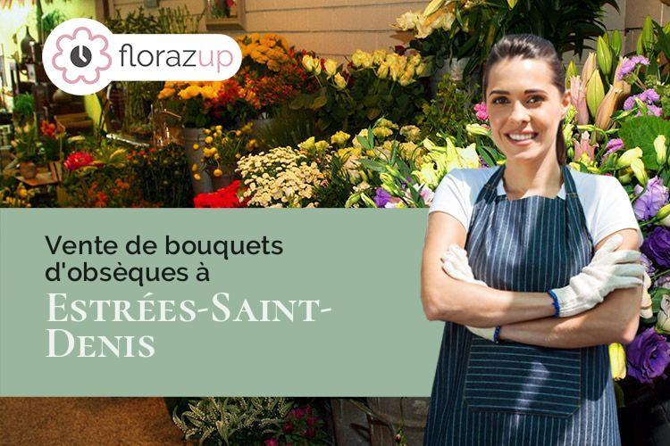 couronnes florales pour des funérailles à Estrées-Saint-Denis (Oise/60190)