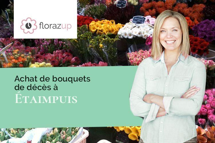 coeurs de fleurs pour des obsèques à Étaimpuis (Seine-Maritime/76850)