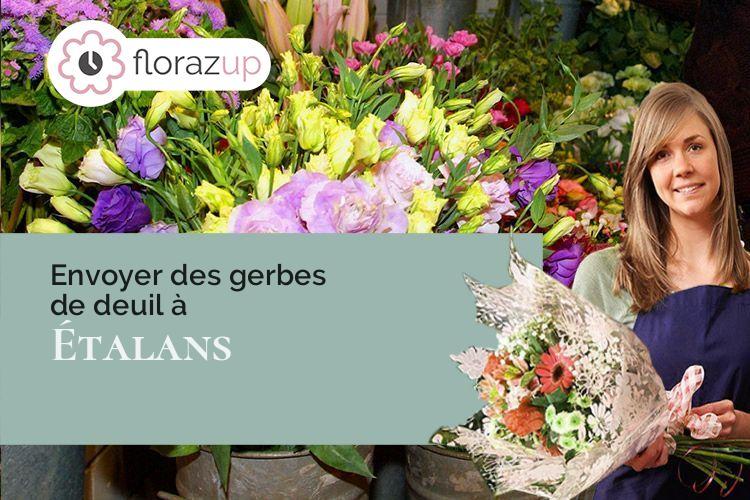 couronnes de fleurs pour une crémation à Étalans (Doubs/25580)