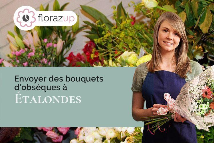 croix de fleurs pour un enterrement à Étalondes (Seine-Maritime/76260)