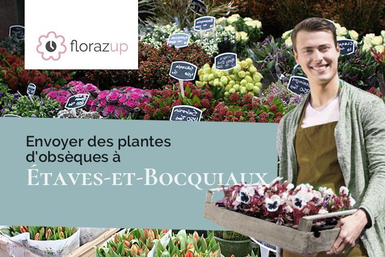 couronnes florales pour un deuil à Étaves-et-Bocquiaux (Aisne/02110)